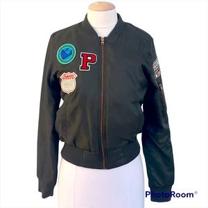 Iris Los Angeles Bomber Jacket Army Green Size Small